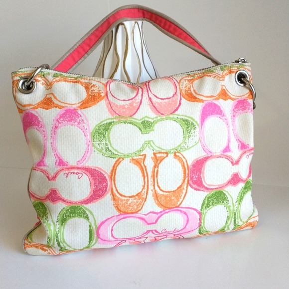 Coach Poppy Scribble Signature Fabric/Leather Bag - Picture 6 of 13